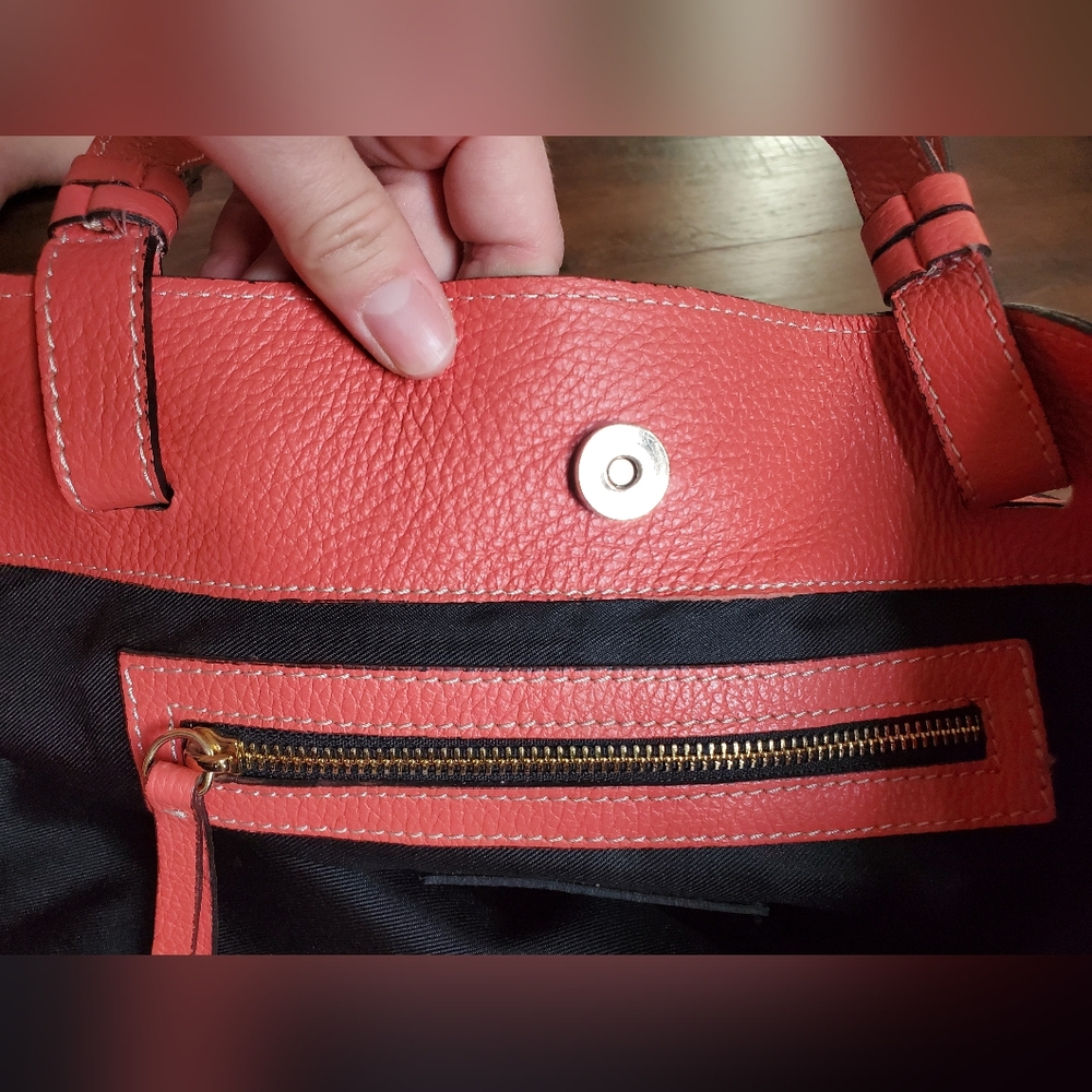 Vittoria Napoli Coral leather tote bag cross body bag - Picture 11 of 14